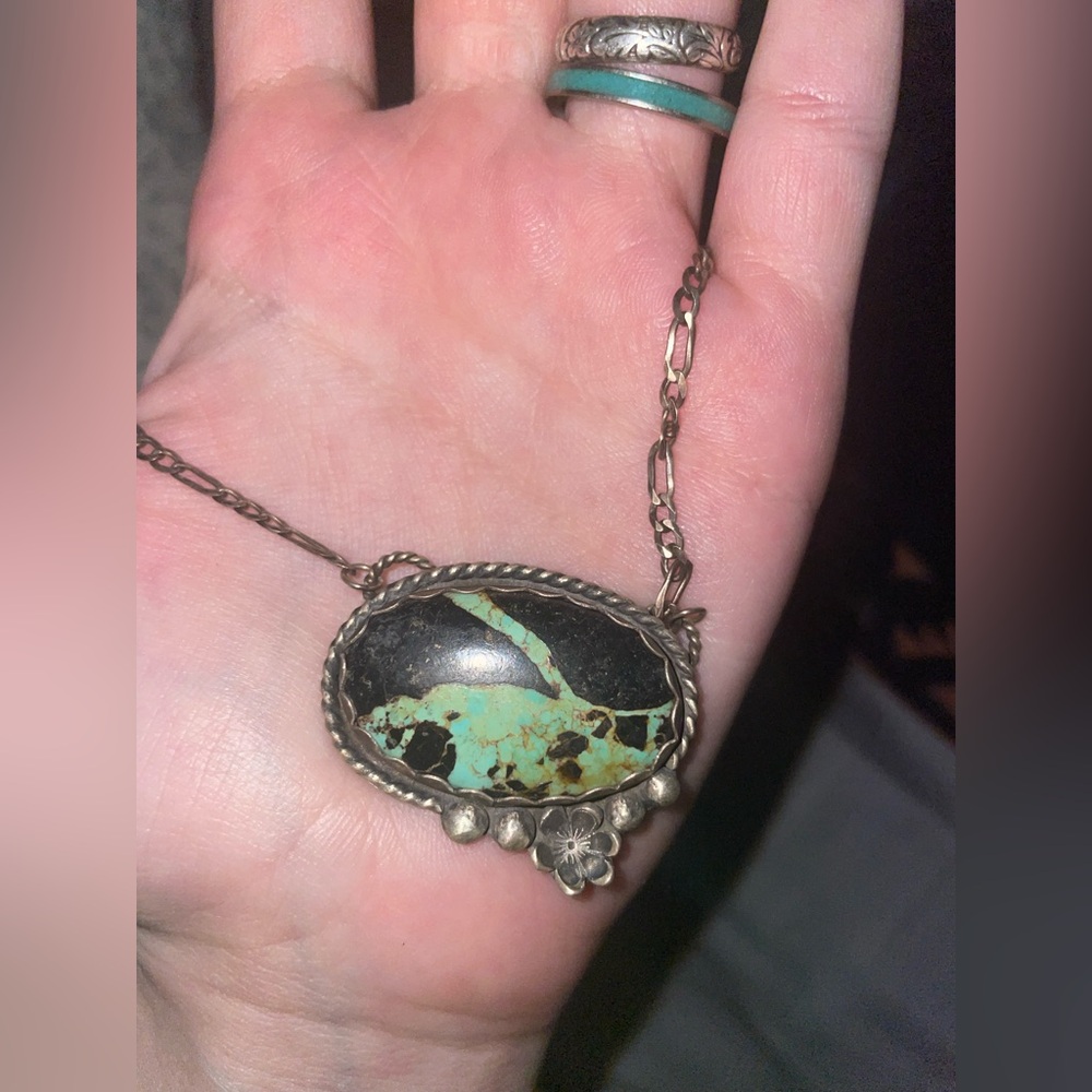 Blackjack Turquoise Pendant Necklace